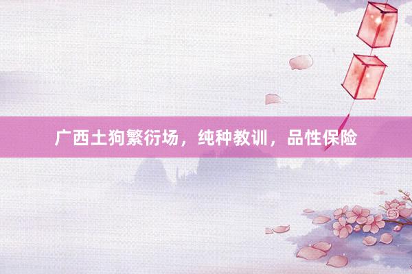 广西土狗繁衍场，纯种教训，品性保险