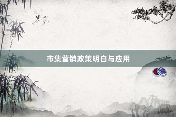 市集营销政策明白与应用